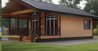 Проект одноэтажного дома из бруса с террасой - Строительство в Новошахтинске от Строй-Нвш от 137124 руб.